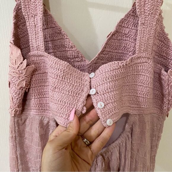 NWOT Free People Coastal Treasures Maxi Dress crochet size Medium - Picture 6 of 10